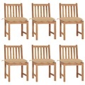 vidaXL Gartenstühle 6 Stk. mit Kissen Massivholz Teak