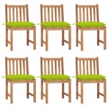 vidaXL Gartenstühle 6 Stk. mit Kissen Massivholz Teak