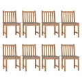vidaXL Gartenstühle 8 Stk. mit Kissen Massivholz Teak