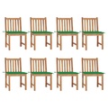 vidaXL Gartenstühle 8 Stk. mit Kissen Massivholz Teak