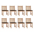 vidaXL Gartenstühle 8 Stk. mit Kissen Massivholz Teak