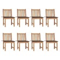 vidaXL Gartenstühle 8 Stk. mit Kissen Massivholz Teak