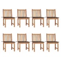 vidaXL Gartenstühle 8 Stk. mit Kissen Massivholz Teak