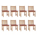 vidaXL Gartenstühle 8 Stk. mit Kissen Massivholz Teak