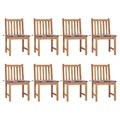 vidaXL Gartenstühle 8 Stk. mit Kissen Massivholz Teak