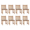 vidaXL Gartenstühle 8 Stk. mit Kissen Massivholz Teak
