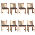 vidaXL Gartenstühle 8 Stk. mit Kissen Massivholz Teak