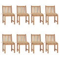 vidaXL Gartenstühle 8 Stk. mit Kissen Massivholz Teak
