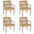 vidaXL Batavia-Stühle 4 Stk. Massivholz Teak