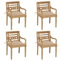 vidaXL Batavia-Stühle mit Kissen 4 Stk. Massivholz Teak