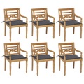 vidaXL Batavia-Stühle mit Kissen 6 Stk. Massivholz Teak