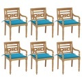 vidaXL Batavia-Stühle mit Kissen 6 Stk. Massivholz Teak