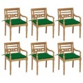 vidaXL Batavia-Stühle mit Kissen 6 Stk. Massivholz Teak
