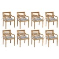 vidaXL Batavia-Stühle mit Kissen 8 Stk. Massivholz Teak
