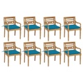 vidaXL Batavia-Stühle mit Kissen 8 Stk. Massivholz Teak