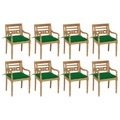 vidaXL Batavia-Stühle mit Kissen 8 Stk. Massivholz Teak