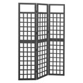 vidaXL 3-tlg. Paravent/Spalier Massivholz Tanne Schwarz 121x180 cm