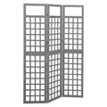 vidaXL, vidaXL 3-tlg. Paravent/Spalier Massivholz Tanne Grau 121x180 cm