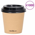 vidaXL, vidaXL Kaffee-Pappbecher mit Deckeln 1000 Stk. 120 ml Braun