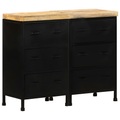 vidaXL Sideboard mit 6 Schubladen Raues Mangoholz