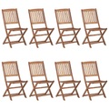 vidaXL Klappbare Gartenstühle 8 Stk. Massivholz Akazie