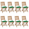 vidaXL Klappbare Gartenstühle 8 Stk. mit Kissen Massivholz Akazie
