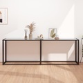 vidaXL Konsolentisch Weiß Marmor-Optik 220x35x75,5 cm Hartglas
