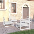 vidaXL 4-tlg. Garten-Lounge-Set Weiß Kiefer Massivholz