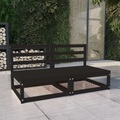 vidaXL 2-Sitzer-Gartensofa Schwarz Kiefer Massivholz