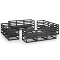 vidaXL 13-tlg. Garten-Lounge-Set Schwarz Massivholz Kiefer