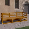 vidaXL 3-Sitzer-Gartensofa Honigbraun Massivholz Kiefer