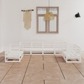 vidaXL 8-tlg. Garten-Lounge-Set Weiß Kiefer Massivholz