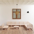 vidaXL 11-tlg. Garten-Lounge-Set Massivholz Kiefer