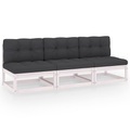 vidaXL 3-Sitzer-Sofa mit Kissen Massivholz Kiefer