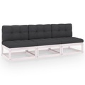 vidaXL 3-Sitzer-Sofa mit Kissen Massivholz Kiefer