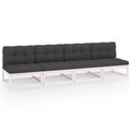 vidaXL 4-Sitzer-Gartensofa mit Kissen Massivholz Kiefer