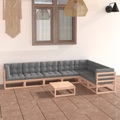 vidaXL 8-tlg. Garten-Lounge-Set mit Kissen Massivholz Kiefer