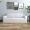 vidaXL, vidaXL Stretch Sofahusse 2-Sitzer Weiß Polyester-Jersey