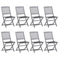 vidaXL Klappbare Gartenstühle 8 Stk. mit Kissen Massivholz Akazie
