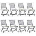 vidaXL Klappbare Gartenstühle 8 Stk. mit Kissen Massivholz Akazie