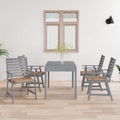 vidaXL Garten-Essstühle mit Kissen 4 Stk. Massivholz Akazie
