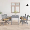 vidaXL Garten-Essstühle mit Kissen 4 Stk. Massivholz Akazie