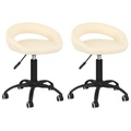 vidaXL Esszimmerstühle 2 Stk. Drehbar Creme Samt