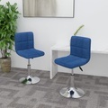 vidaXL Esszimmerstühle 2 Stk. Drehbar Blau Stoff
