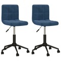 vidaXL Esszimmerstühle 2 Stk. Drehbar Blau Samt