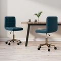 vidaXL, vidaXL Esszimmerstühle 2 Stk. Drehbar Blau Samt