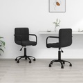 vidaXL Esszimmerstühle 2 Stk. Drehbar Schwarz Samt
