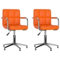 vidaXL Esszimmerstühle 2 Stk. Drehbar Orange Kunstleder