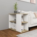 vidaXL Beistelltisch Sonoma-Eiche Weiß 60x30x50 cm Spanplatte