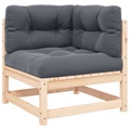 vidaXL, vidaXL Garten-Ecksofa mit Anthrazit Kissen Massivholz Kiefer